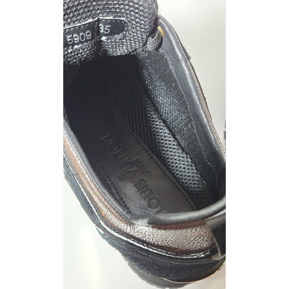 Louis Vuitton Run Away Size 35 BlackBrown Monogram Canvas Mesh Low Top Damaged - Picture 5 of 14